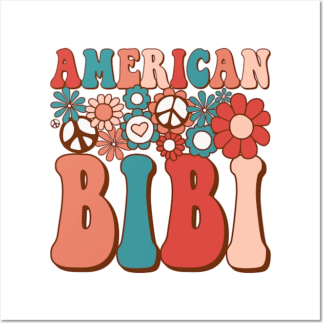 Retro Groovy American Bibi Matching Family 4th of July Wall Art by BramCrye